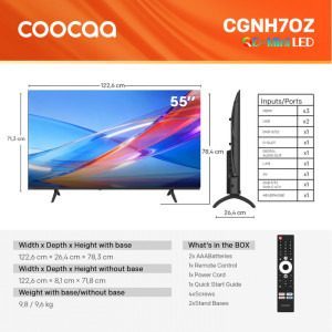 COOCAA Smart TV QD-MiniLED 55CGNH70Z Seria CGNH70 139cm 4K UHD HDR