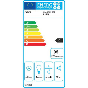 Faber decorativa Tweet EV8 A80, Putere de absorbtie 700 m3/h, 4 trepte, Clasa C, 80 cm, Alb