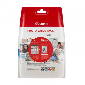 Canon Cartus CLI-581 Multi Pack + 50 coli hartie foto - Value Pack