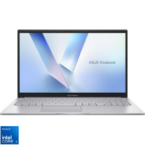 ASUS 15.6'' Vivobook 15 X1504MA, FHD, Procesor Intel® Core™ 3 304 (6M Cache, up to 4.30 GHz), 8GB DDR5, 512GB SSD, Intel Graphics, No OS, Cool Silver