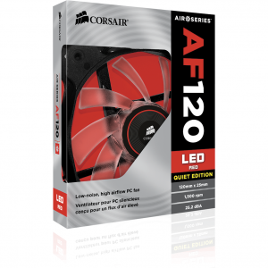 Corsair Air Series AF120 LED Red Quiet Edition High Airflow 120mm Fan