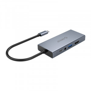 Orico MC-U501P Docking station 1x USB-C, 1x HDMI, 1x USB 3.0, 1x VGA, 1x audio, 1x USB-C PD 60W, Space grey
