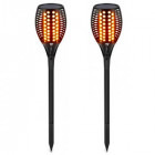 TaoTronics Set 2 lampi solare LED TT-SL004 pentru curte, gradina si balcon, efect torta, Black