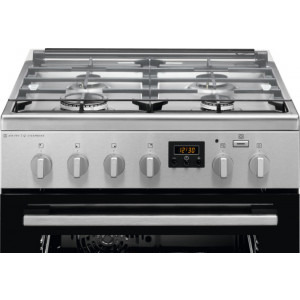 Electrolux LKK660200X, Mixt, 4 arzatoare gaz, Cuptor electric, Gratare fonta, Plus Steam, AirFry, Aprindere integrata, Grill electric, Clasa A, 60 cm, Inox