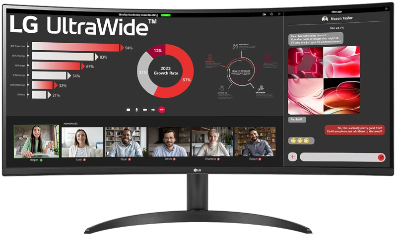 Monitor LED LG 34WR50QC-B Curbat 34 inch UWQHD VA 5 ms 100 Hz HDR FreeSync