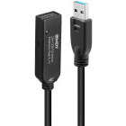 Cablu periferice LINDY Activ USB 3.0 tip A Male la USB-C Female, 10 m, Negru