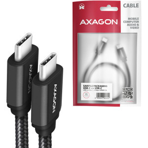 AXAGON USB 3.2 Tip C Male - USB 3.2 Tip C Male, 1m, negru