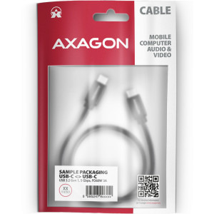 AXAGON USB 3.2 Tip C Male - USB 3.2 Tip C Male, 2m, negru