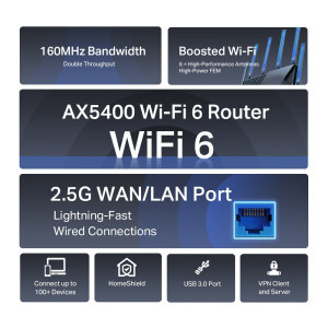 TP-LINK 2.5Gigabit AX5400 AX72 PRO Dual-Band WiFi 6