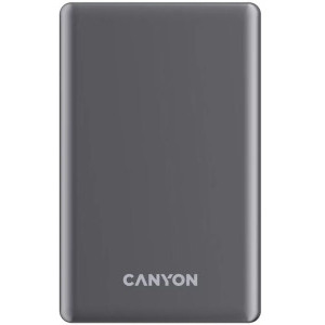 Baterie externa Canyon 5000 mAh, OnCharge 505 Slim, Incarcare wireless Magsafe, Power Delivery 20W, Dark Grey