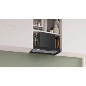Bosch integrata DBB63BC60, Putere de absorbtie 384 m3/h, Clasa D, 3 trepte de viteza, Iluminare LED, 60 cm, Negru