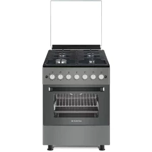Aragaz Studio Casa SCALAGREY60, Gaz, 4 arzatoare, Sistem de siguranta, Aprindere integrata, Grill, Rotisor, Clasa A, 60 cm, Gri