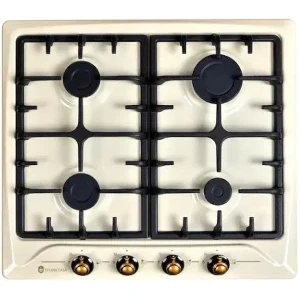 Plita incorporabila Studio Casa PG660AVENA, Gaz, 4 arzatoare, Aprindere electrica integrata, Sistem de siguranta, Gratar fonta, 60 cm, Crem