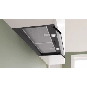 Bosch integrata DBB85CC60, Putere de absorbtie 582 m3/h, Clasa B, 3 trepte de viteza, Iluminare LED, 80 cm, Negru