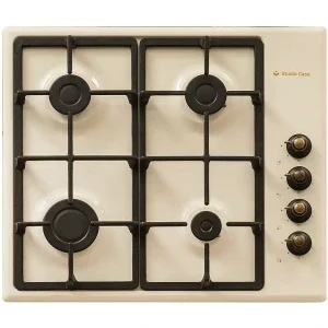 Plita incorporabila Studio Casa PDV60BG, Gaz, 4 arzatoare, Aprindere electrica integrata, Sistem de siguranta, Gratar fonta, 60 cm, Crem