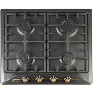 Plita incorporabila Studio Casa PG660BLK, Gaz, 4 arzatoare, Aprindere electrica integrata, Sistem de siguranta, Gratar fonta, 60 cm, Crem