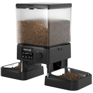 Oneisall Dozator automat de hrana pentru animale PFD002 Pro Negru