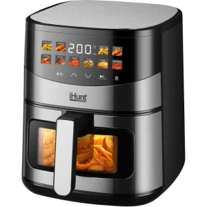 iHunt Friteuza cu aer cald Bro Ultra 6, 1500W, 6.5L, Negru/Argintiu