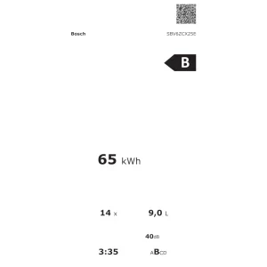 Bosch SBV6ZCX25E, 14 seturi, 7 programe, Clasa B, EcoSilence Drive, PerfectDry, Max Flex, Extra Clean Zone, AquaStop, AquaSensor, Home Connect, 60 cm