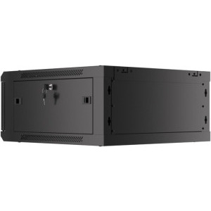Lanberg WF01-6604-10B 4U, Wall mount, 600 x 600, Glass door, Black