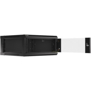 Lanberg WF01-6604-10B 4U, Wall mount, 600 x 600, Glass door, Black