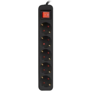 Lanberg PS1-05F-0150-BK, 5x Schuko, 1.5m, Black
