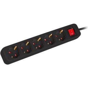 Lanberg PS1-05F-0150-BK, 5x Schuko, 1.5m, Black