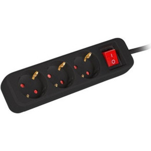 Lanberg PS1-03F-0150-BK, 3x Schuko, 1.5m, Black