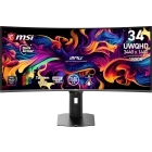 Monitor LED MSI Gaming MPG 341CQR X36 Curbat 34 inch UWQHD QD-OLED 0.03 ms 360 Hz USB-C HDR FreeSync Premium Pro