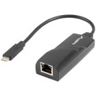 Adaptor Lanberg 1x USB-C Male - 1x RJ45 Female, Negru