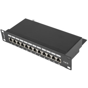 Accesoriu retea Lanberg Patch panel 10 inch 12 porturi CAT6 FTP Black