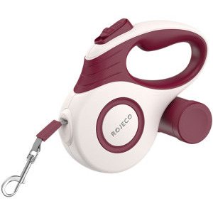 Rojeco Lesa automata retractabila pentru caini RSSQYSTE5M, 5 metri, Rosu
