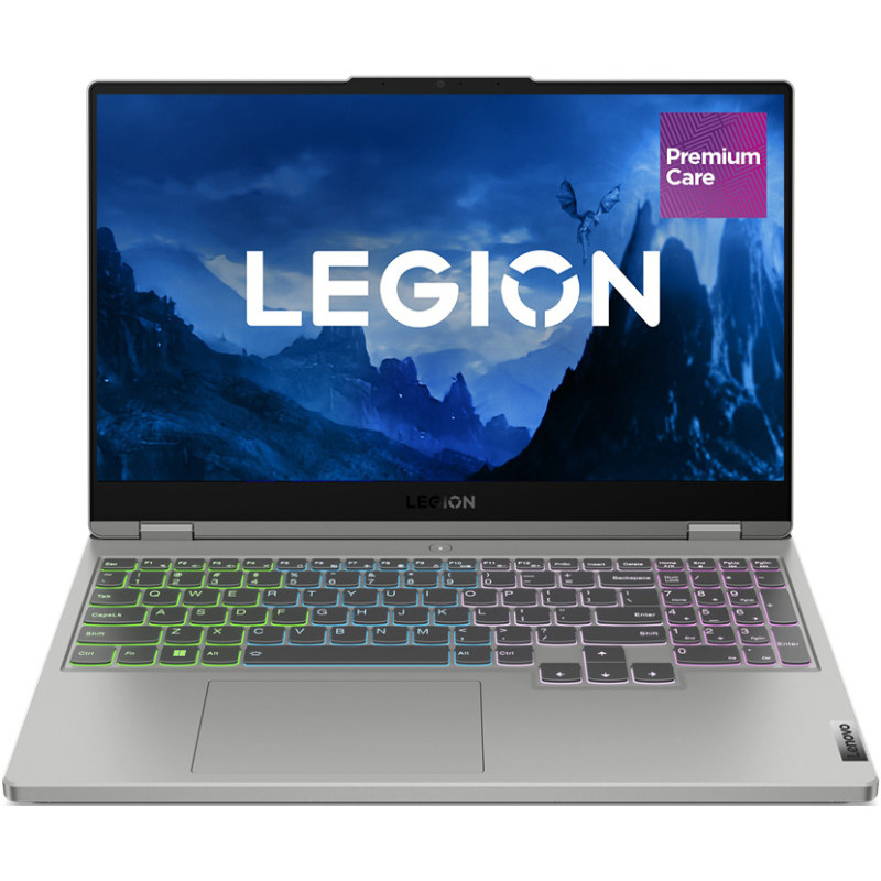 Laptop Lenovo Gaming 15.6'' Legion 5 15ARH7H, FHD IPS 144Hz, Procesor AMD Ryzen™ 7 6800H (16M Cache, up to 4.7 GHz), 16GB DDR5, 512GB SSD, GeForce RTX 3060 6GB, No OS, Cloud Grey, 3Yr Onsite Premium Care