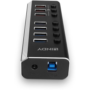 LINDY 43371, 4 porturi USB 3.0 + 3 porturi USB Quick Charge 3.0