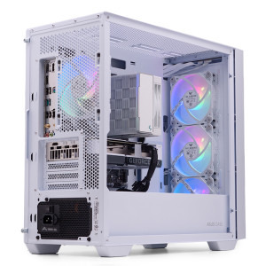 Gaming BALAUR Epic Alb Powered by ASUS, Intel  i5-13400F 2.5GHz, 32GB DDR4, 1TB SSD, RTX 4060 8GB GDDR6, Iluminare RGB