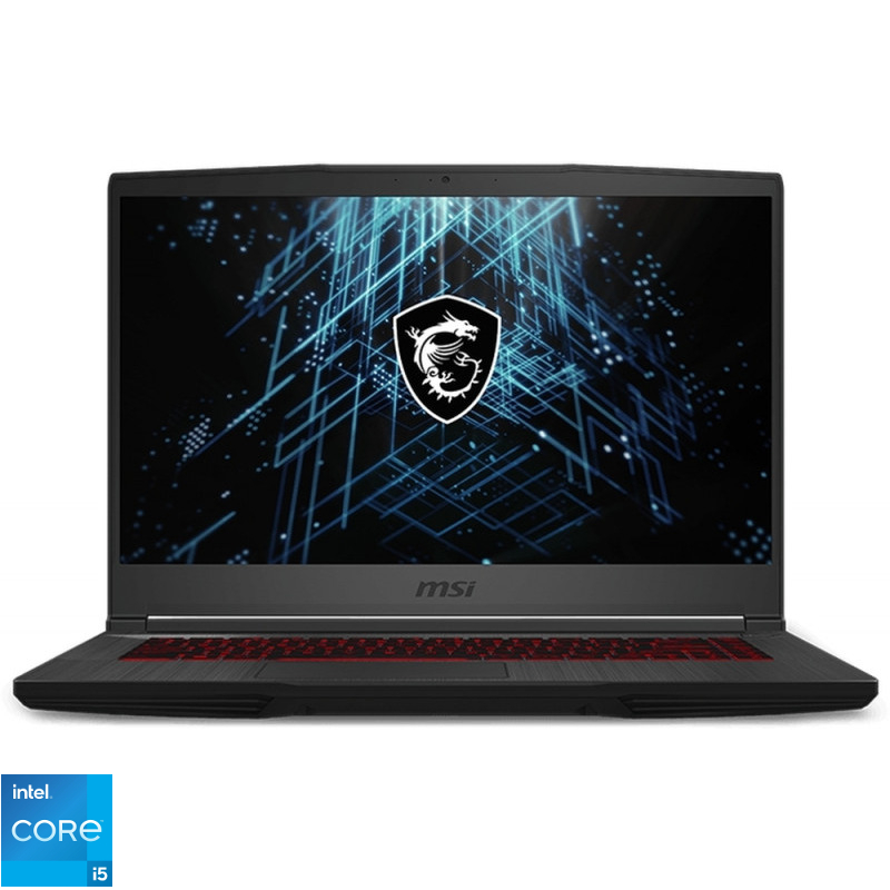 Laptop MSI Gaming 15.6'' GF63 Thin 11UC, FHD 144Hz, Procesor Intel® Core™ i5-11400H (12M Cache, up to 4.50 GHz), 8GB DDR4, 512GB SSD, GeForce RTX 3050 4GB, No OS, Black