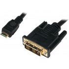 Cablu video Logilink Mini HDMI Male - DVI-D Male, 1m, negru