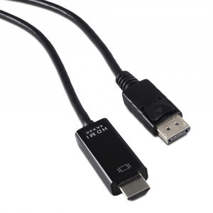 4World DisplayPort Male - HDMI Male, 1m, negru