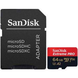 Card memorie SanDisk Micro SDXC Extreme PLUS 64GB A2 C10 V30 UHS-I U8 + Adaptor SD