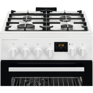AEG CKB56490BW, Mixt, 4 arzatoare, Sistem de siguranta, Aprindere integrata, Gratar fonta, SteamBake, Multilevel Cooking, Timer, Grill, AirFry, Clasa A, 50 cm, Alb