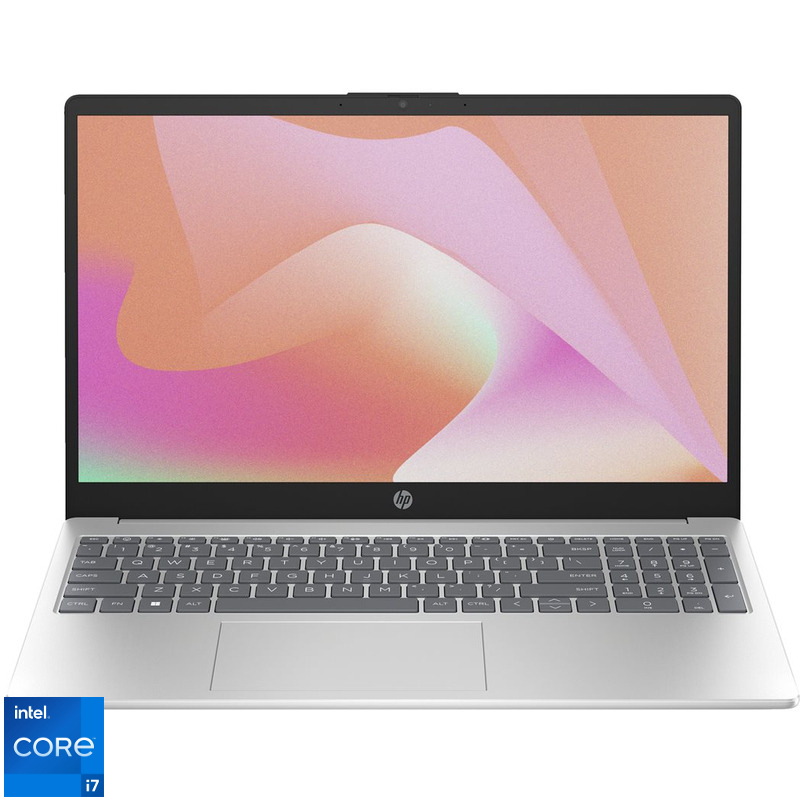 Laptop HP 15.6'' 15-fd0015nq, FHD, Procesor Intel® Core™ i7-1355U (12M Cache, up to 5.00 GHz), 16GB DDR4, 1TB SSD, Intel Iris Xe, Free DOS, Silver