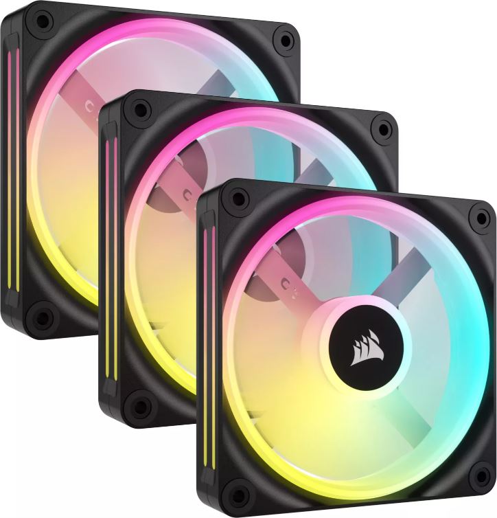 Ventilator Corsair iCUE Link QX120 RGB 120mm Starter Kit Black Three Fan Pack