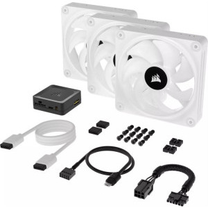 Corsair iCUE Link QX120 RGB 120mm Starter Kit White Three Fan Pack