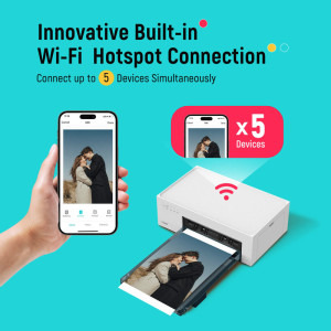 Liene Amber M200, Termica, Color, 100 x 148 mm, Wi-Fi + 20 coli hartie foto + 1x cartus ribbon