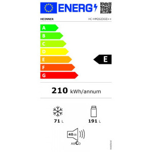 Heinner HC-HM262DGE++, 262 L, Clasa E, Control electronic, 180 cm, Antracit