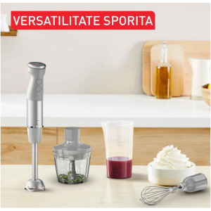 Tefal Mixer vertical QuickChef+ HB673B30, 1000W, 0.8 L / 0.5L, Gri/Argintiu