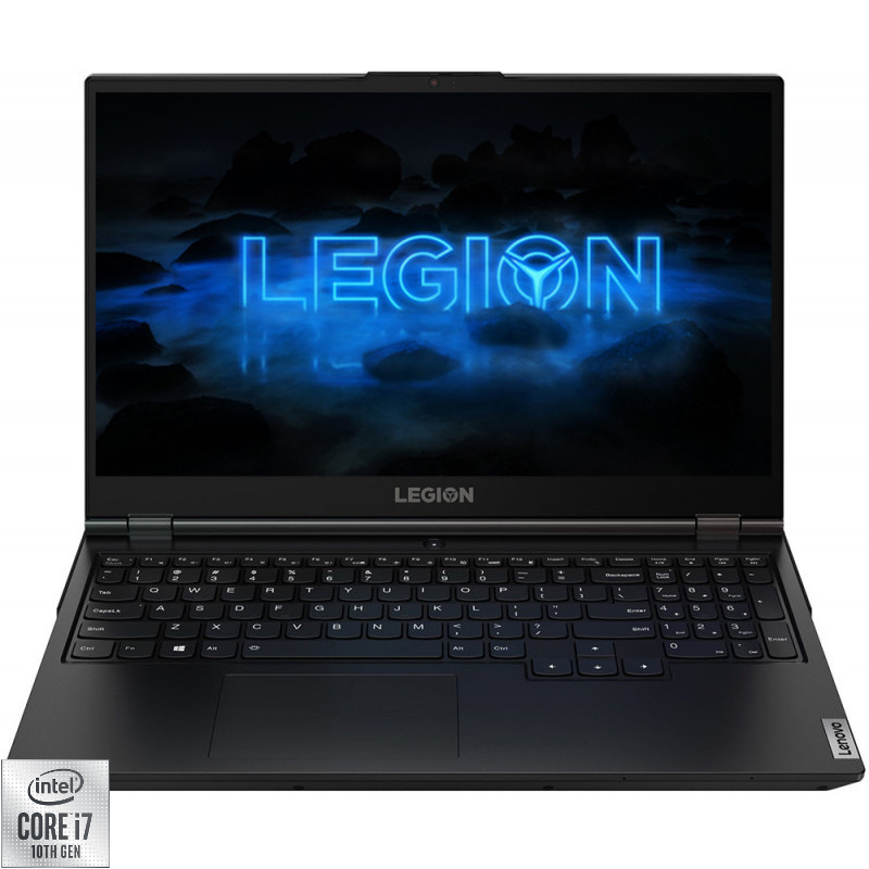 Laptop Lenovo Gaming 15.6''  Legion 5 15IMH05H, FHD IPS, Procesor Intel® Core™ i7-10870H (16M Cache, up to 5.00 GHz), 16GB DDR4, 512GB SSD, GeForce RTX 2060 6GB, Free DOS, Phantom Black