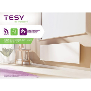 Tesy Convector de perete CN 06 100 EACLOUD AS W, 1000 W, control prin internet, tesyCloud, AirSafe, seria FinEco Cloud