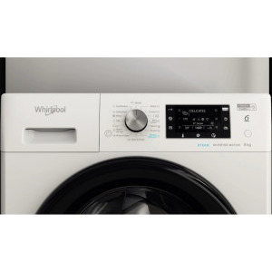 Whirlpool FFD8648BVEE FreshCare+, 8 kg, 1600 RPM, Clasa C, Steam Refresh, Steam Hygiene, 6th Sense, Inverter, Display LCD, Alb