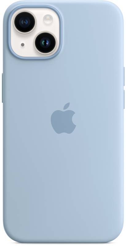 Apple Protectie pentru spate, material silicon, cu MagSafe pentru iPhone 14 Plus, culoare Sky (SEASO